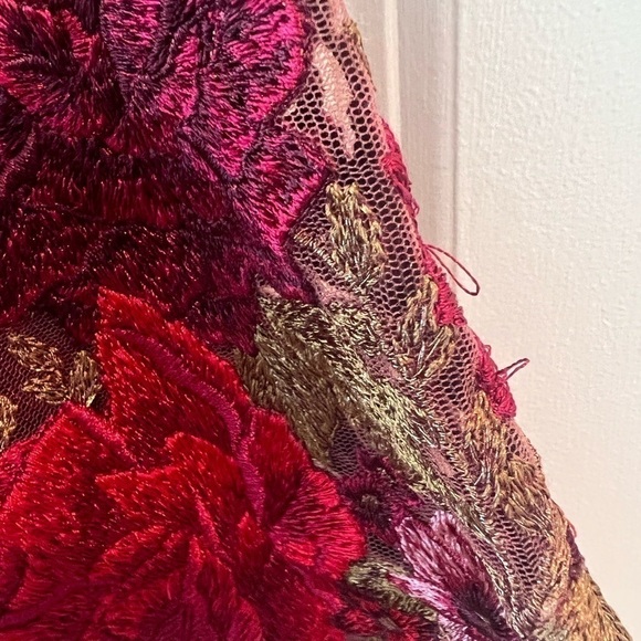 Marchesa Notte Rose Throw Embroideed Dress - Picture 7 of 16